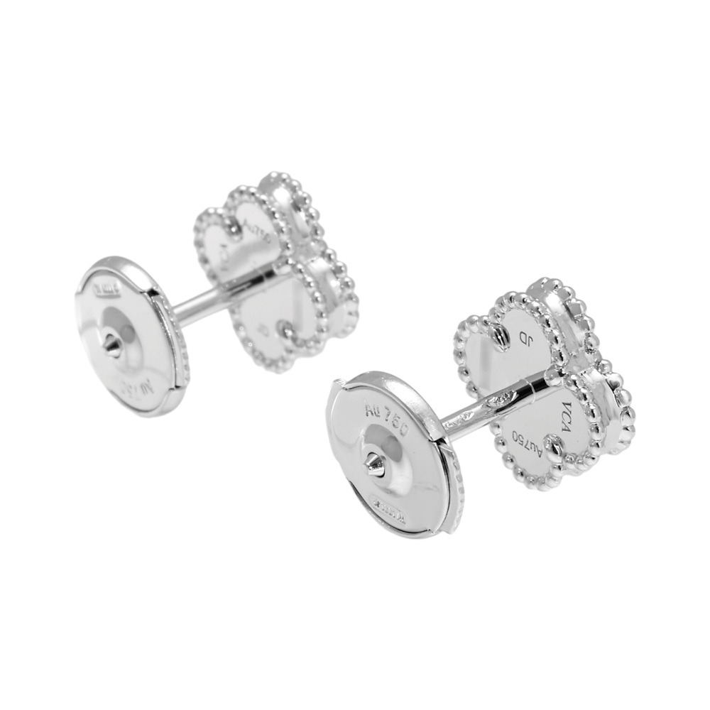 Van Cleef & Arpels Sweet Alhambra Earrings 18K White Gold VCARG12000