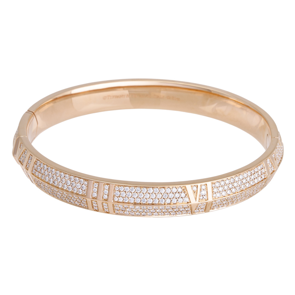 Tiffany & Co. Atlas Bracelet 18K Rose Gold Diamond