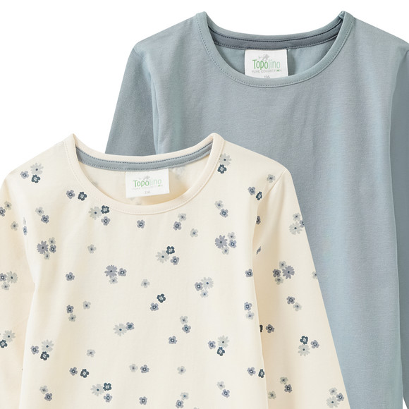 Topolino Pure Collection 2 Mädchen Langarmshirts mit Blümchen