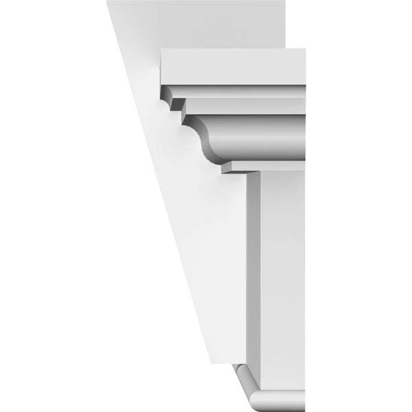 Ekena Millwork CRH07X28BTKF 28x22 Bottom Width x 32x22 Top Width x 7 1/4x22H x 1x22P, Craftsman Crosshead with Bottom Trim w/ Fl