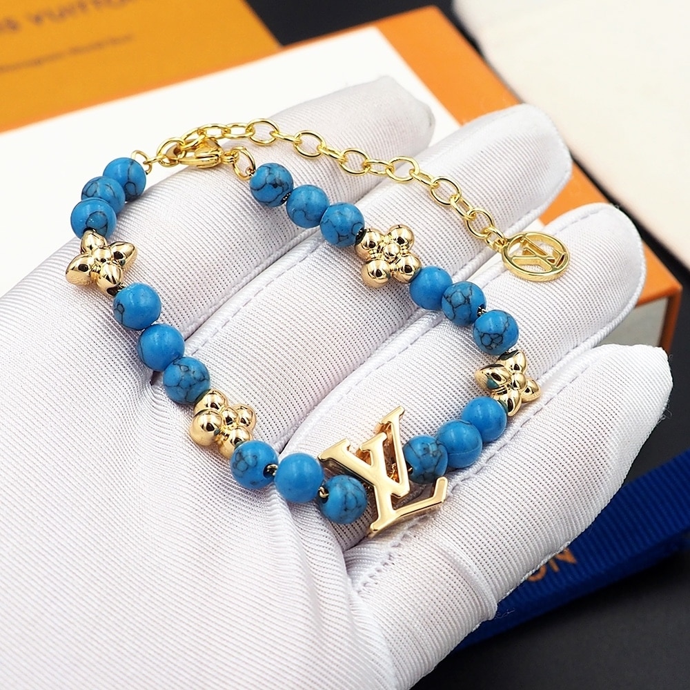 Louis Vuitton Turquoise Pearl Bracelet Blue