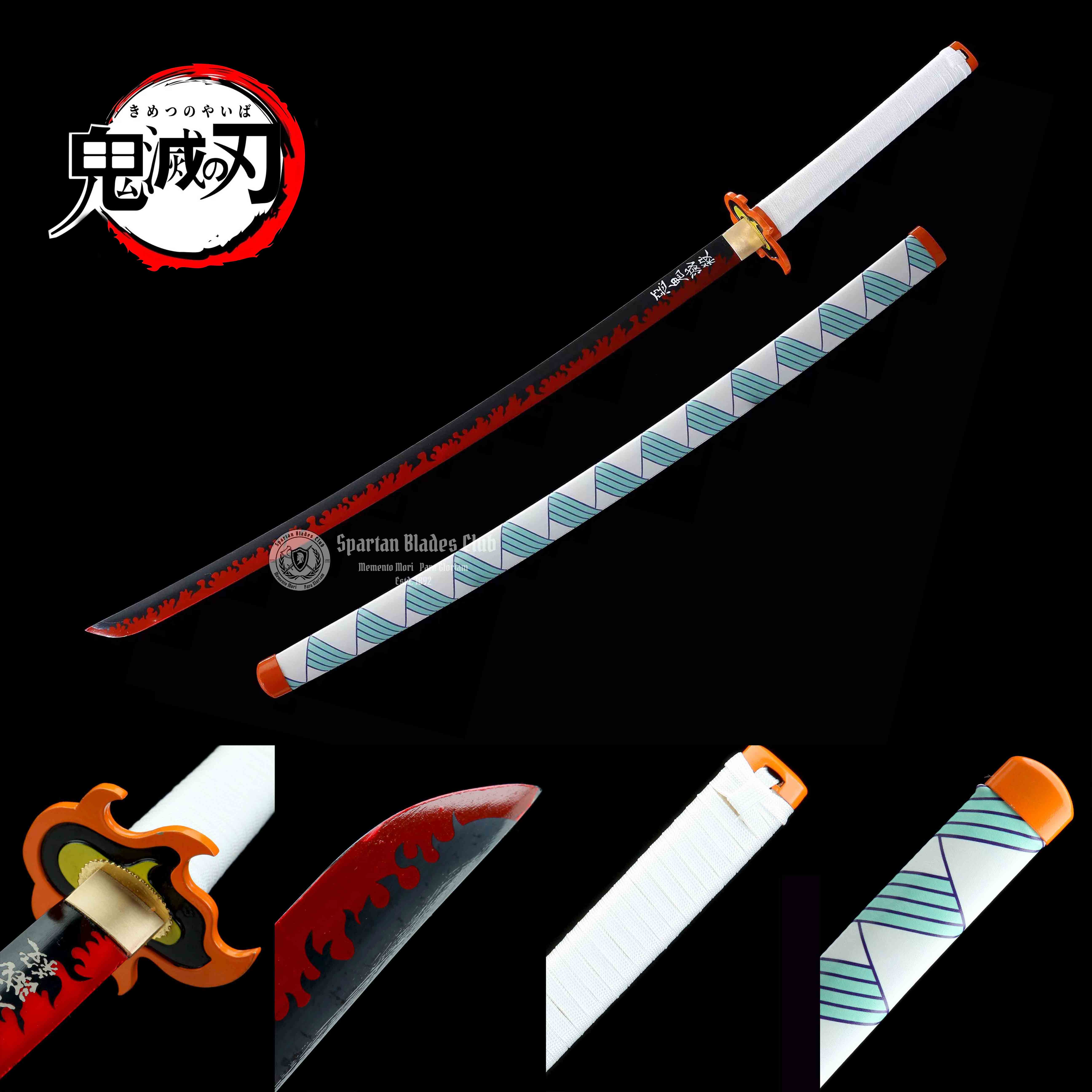 ‎GM08 | Rengoku Kyoujurou Sword | Demon Slayer | Katana | 1045 Carbon steel | Handmade Real Sword | Sharp | Red&White | Battle-Ready | Full-tang | Spartan Blades Club | CHEN'S SWORDS 1892 - Spartan Blades Club - 陳氏劍莊1892