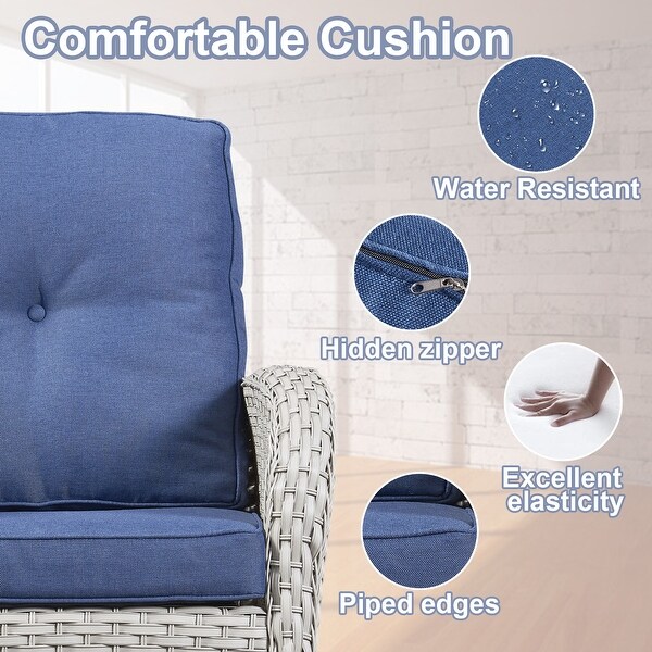 Pocassy Patio Swivel Rocker Chairs with Side Table