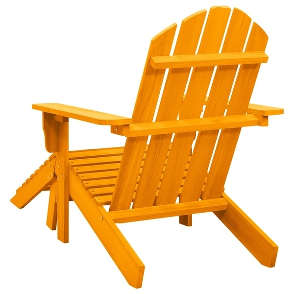 vidaXL Adirondack Chair Patio Adirondack Chair with Ottoman Solid Wood Fir