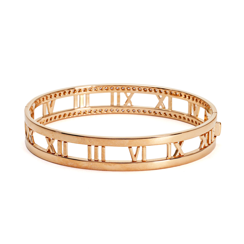 Tiffany & Co. Atlas Open Atlas Bracelet 18K Rose Gold Diamond