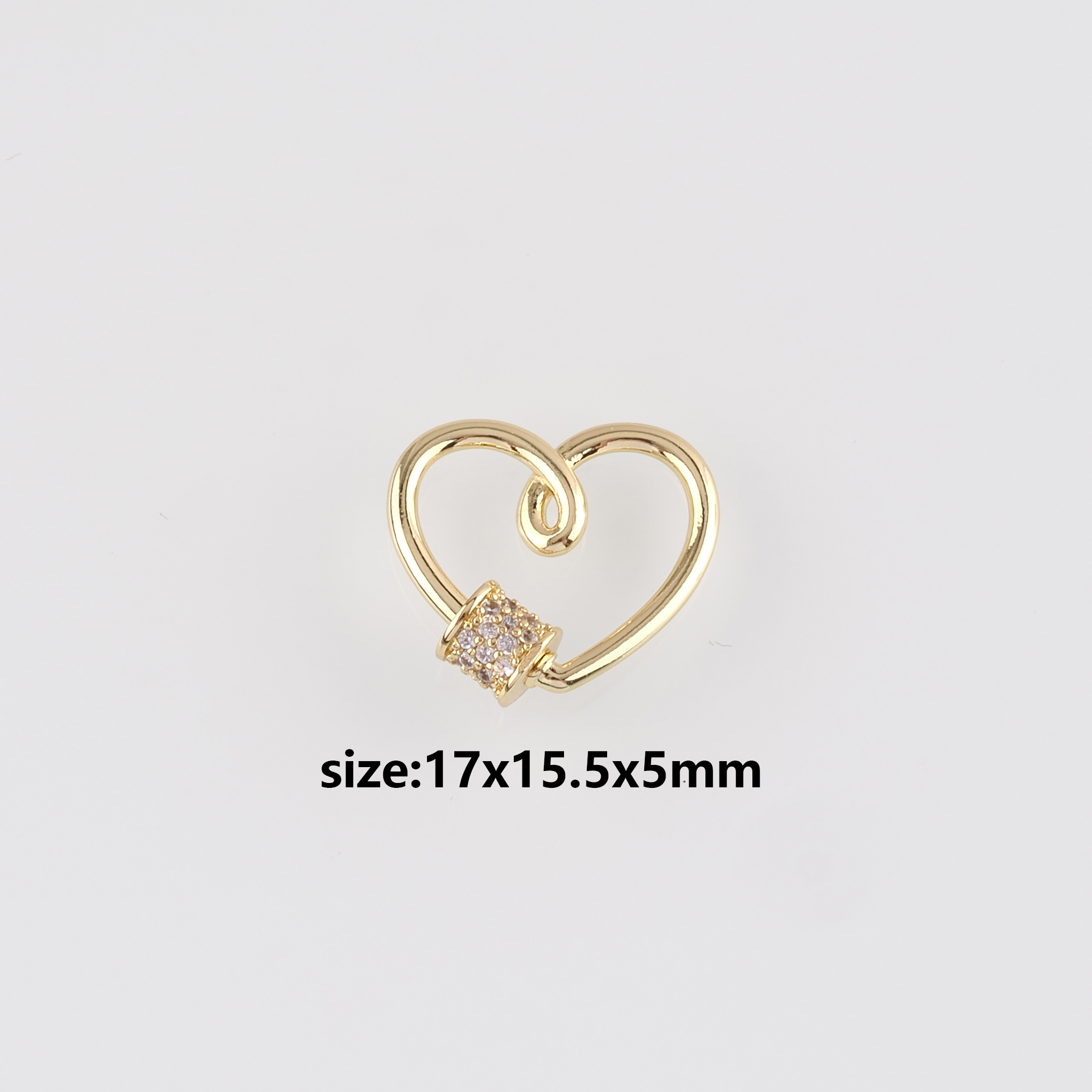 18K Gold Filled Heart Carabiner Clips,Heart Screw Clasp Lock for DIY Jewelry Finding Necklace Bracelet