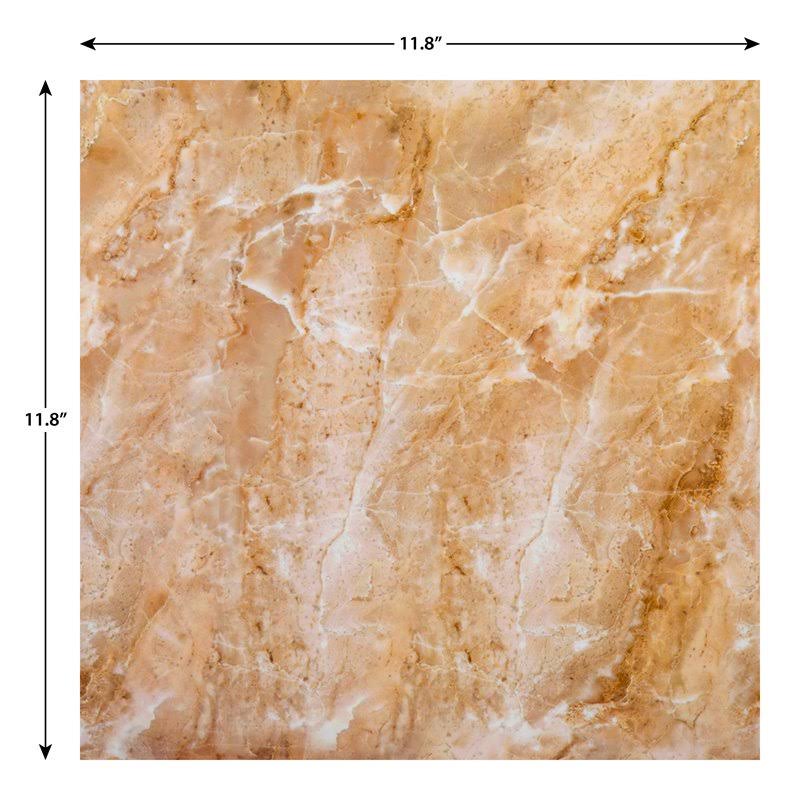 Truu Design Plastic Peel and Stick Gold Wall Tile Set - 10721DC-6
