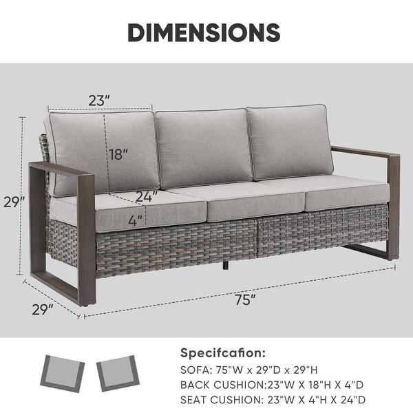 Patio Sofa Wicker High Back Sofa