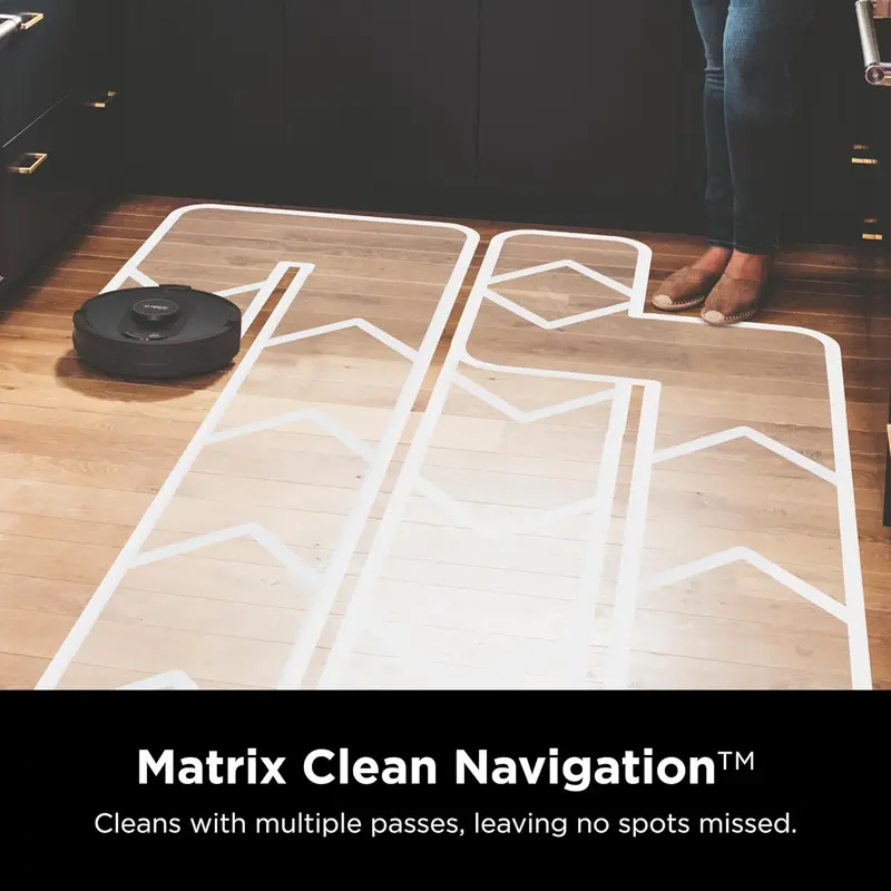 Voice-Activated Robot Vacuum in Cool Grey – Matrix Clean Navigation, Home Mapping, 60-Day Self-Empty Base, Pet Hair Solution