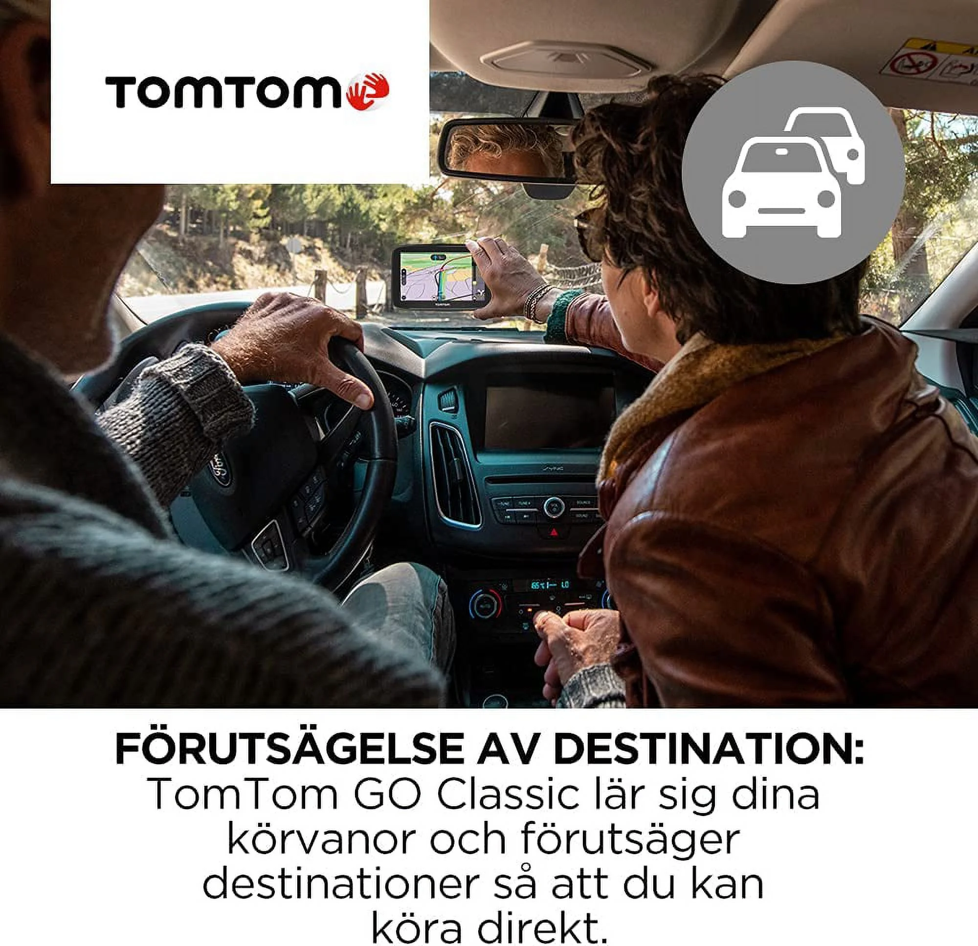TomTom Car Sat Nav GO Classic, 6 Inch, with Traffic Congestion and Speed Cam Alert Trial Thanks to TomTom Traffic, EU Maps, Updates via WiFi, Integrated Reversible Mount