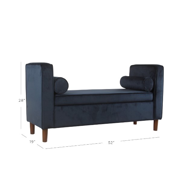 Rimo Velvet Storage Bench Homepop