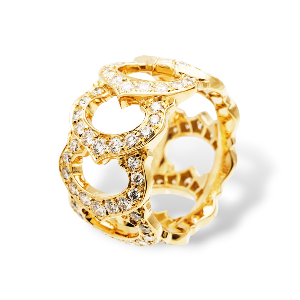 Cartier C Do Ring 18K Yellow Gold Diamond N4118200