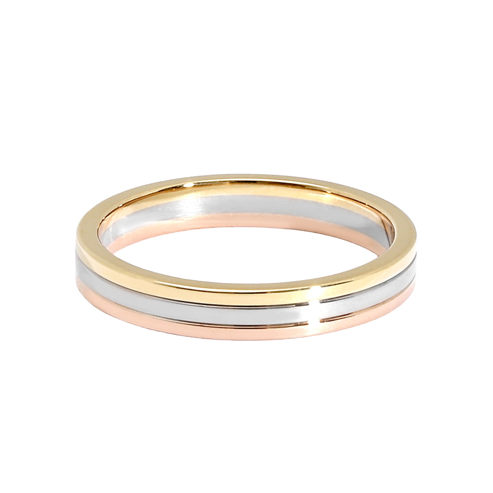 Cartier Vend Me Louis Ring Tri-Gold B4052200