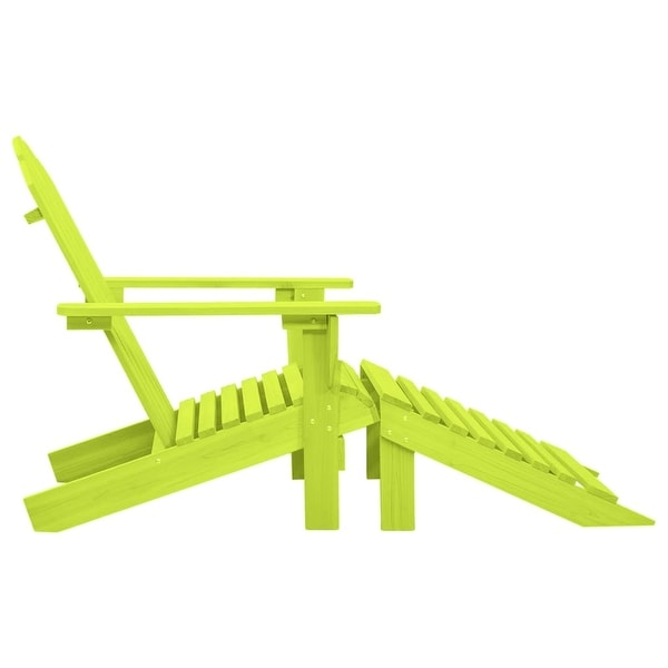 vidaXL Adirondack Chair Patio Adirondack Chair with Ottoman Solid Wood Fir