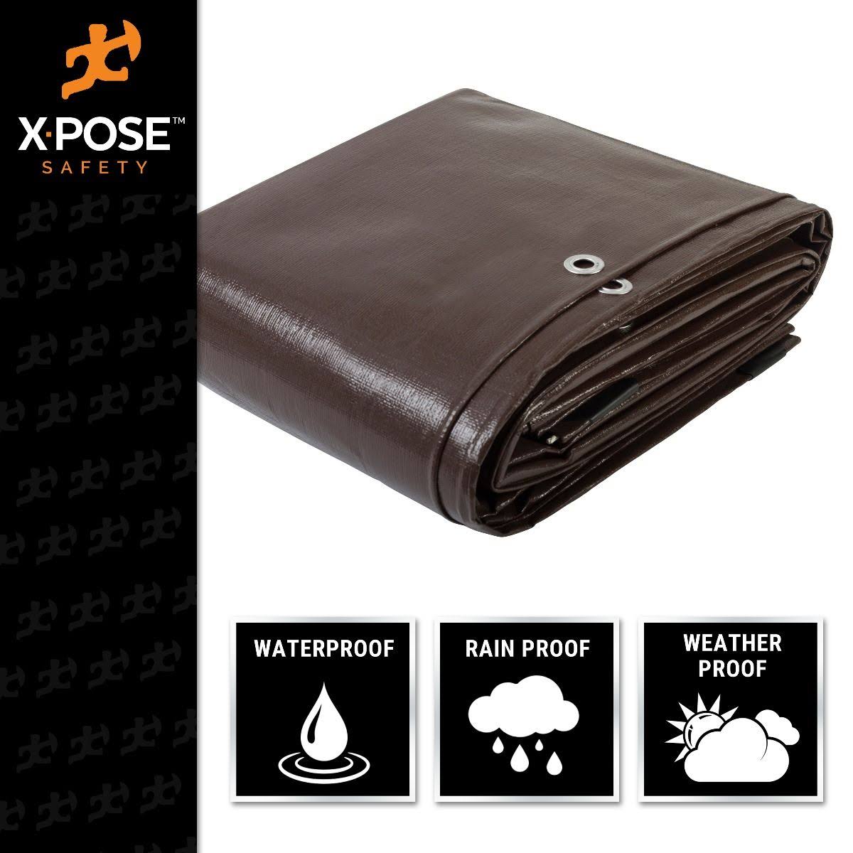 Xpose Safety Super Heavy Duty Brown Poly Tarps 18& x 24&