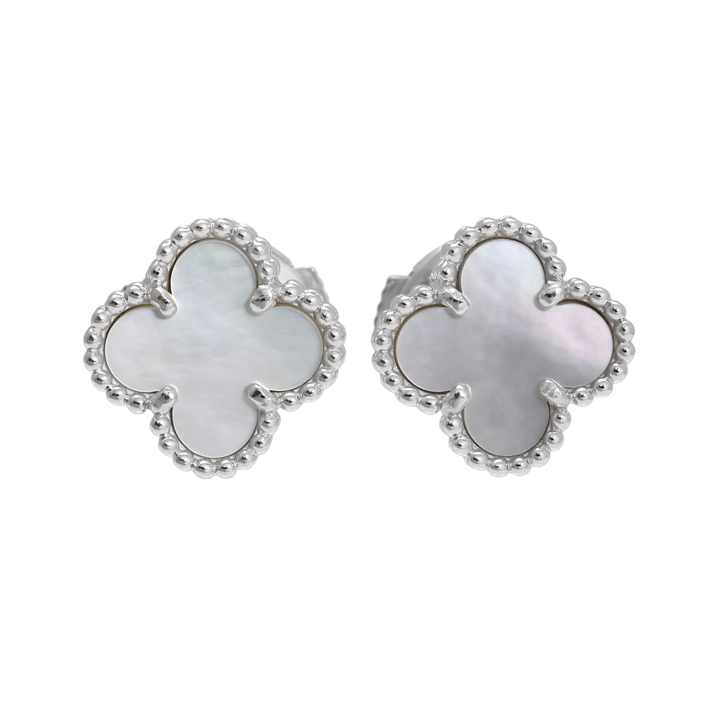 Van Cleef & Arpels Sweet Alhambra Earrings 18K White Gold VCARG12000