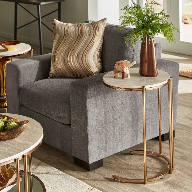 Octavia Side Table Champagne Gold Finish Champagne Gold Metal Inspire Q