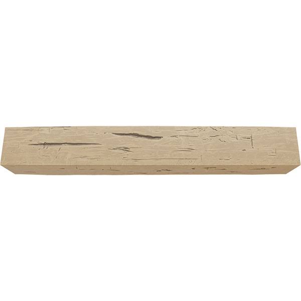 Ekena Millwork MANUHH06X10X60PP 6x22H x 10x22D x 60x22W Hand Hewn Faux Wood Fireplace Mantel, Natural Pine
