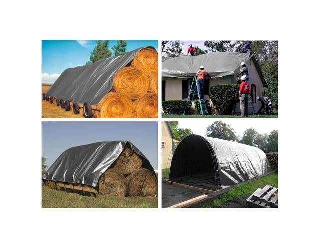 Yescom 18x24 ft Waterproof Poly Tarp with 25 Ball Bungees Protect Cover 10mil Tarpaulin