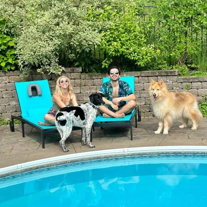 PURPLE LEAF Tanning Lounge Set – Adjustable Aluminum Reclining Chairs with Face-Down Hole, Wheels, Pillows & Matching Table