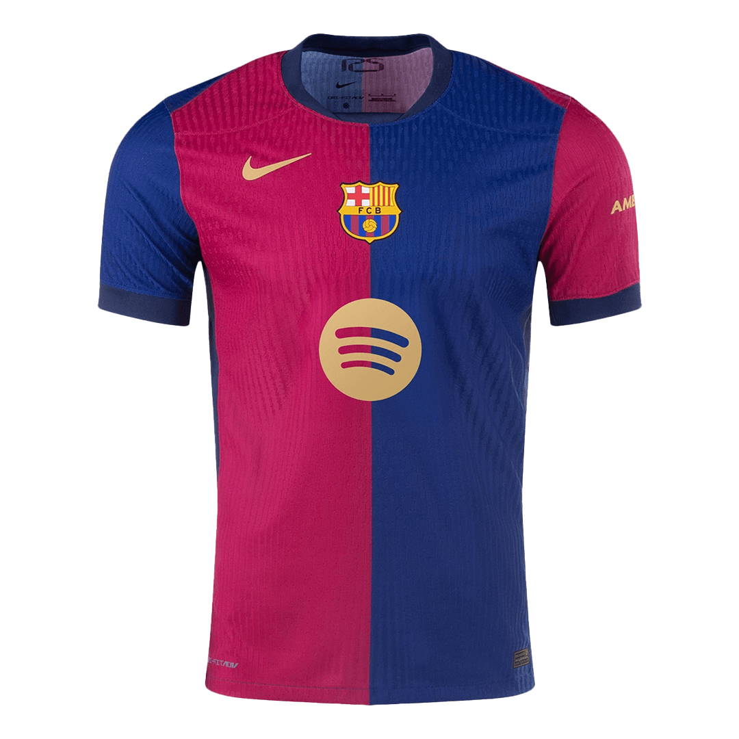 Barcelona Home Player Version Jersey - Spotify Logo Without Text