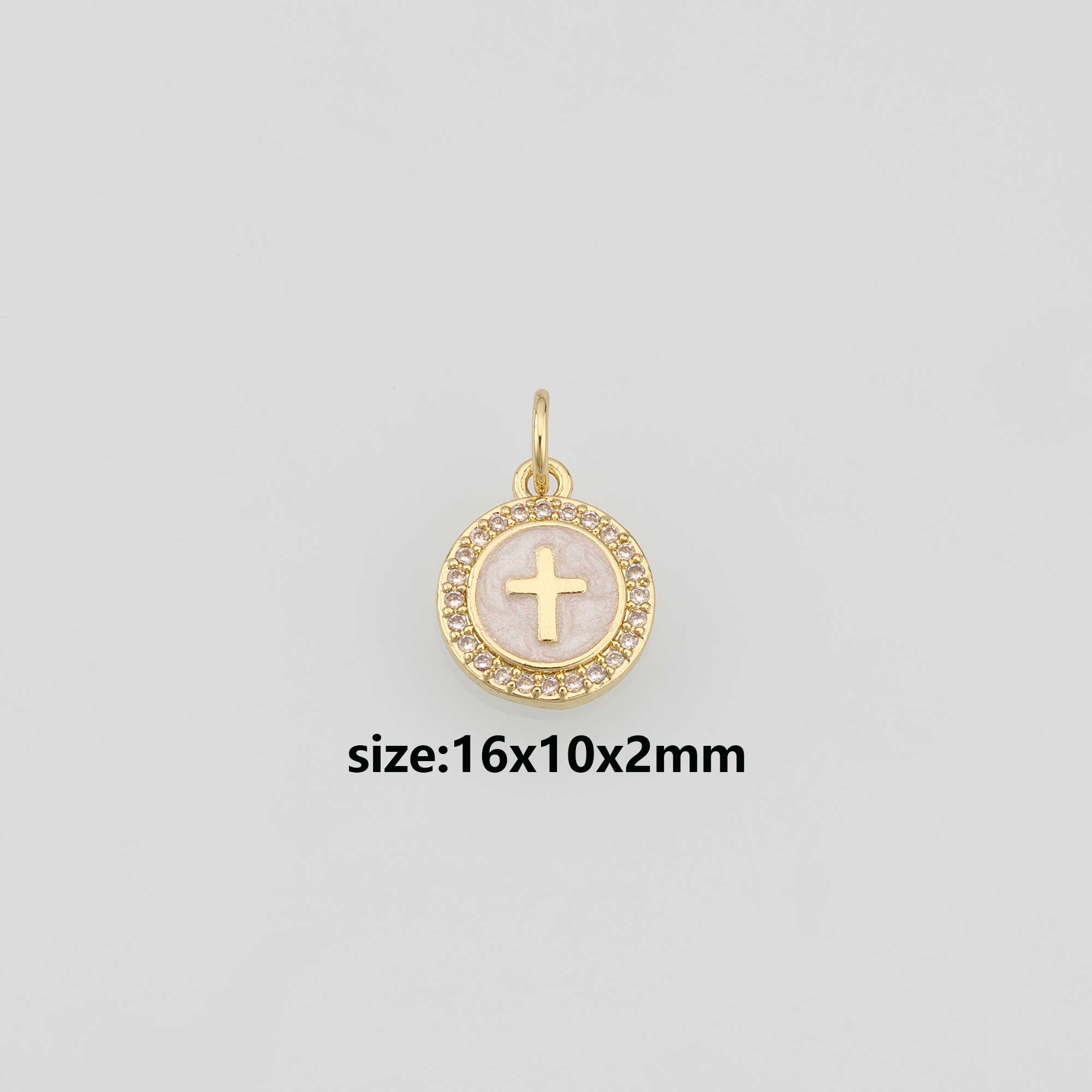 18K Gold Filled Cross Pendant,CZ Micro Pave Religious Charm Earrings Necklace for DIY Jewelry Making Supply