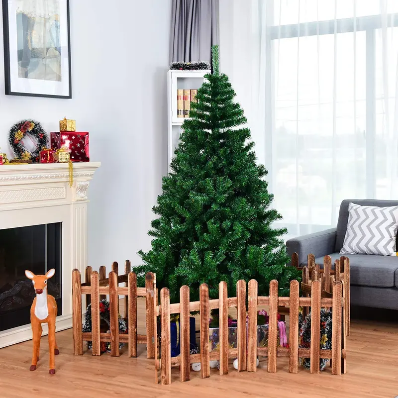 Premium Hinged Spruce Christmas Tree – Unlit Artificial Xmas Tree with Heavy-Duty Metal Stand