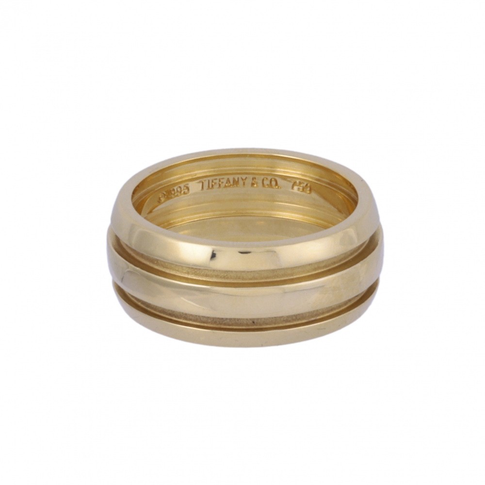 Tiffany & Co. Atlas Groove Dring Ring 18K Yellow Gold