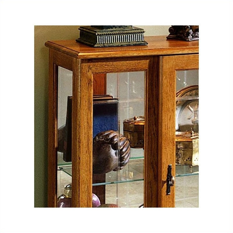 Pulaski Golden Oak III Console Curio Display Cabinet