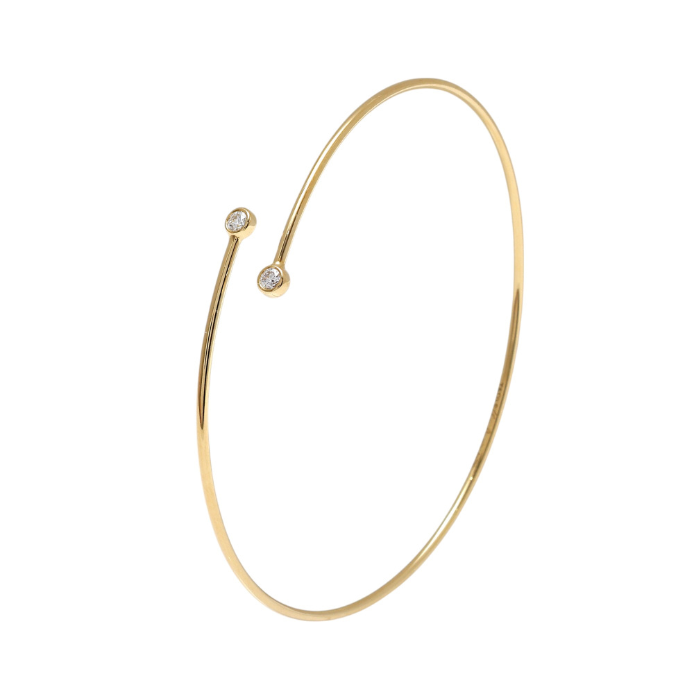 Tiffany & Co. Elsa Peretti Diamond Hoop Single Row Bracelet 18K Yellow Gold 60152217