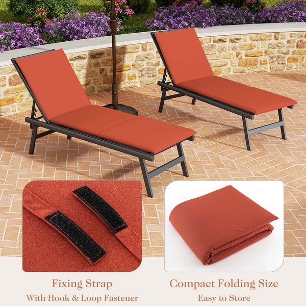 TriFold Lounger Pad Chaise Lounge Cushion w/ Hook and Loop Fasteners