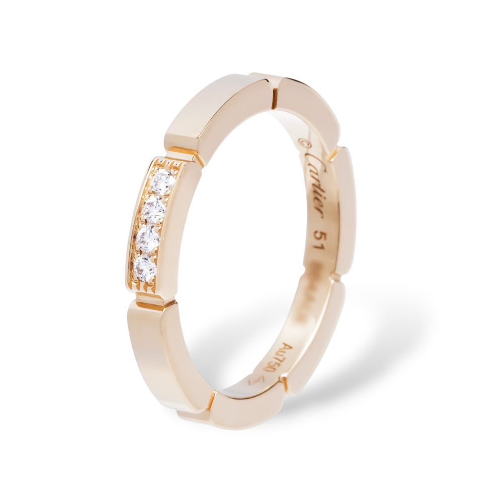 Cartier Mayon Pantale Ring 18K Yellow Gold Diamond B4080300