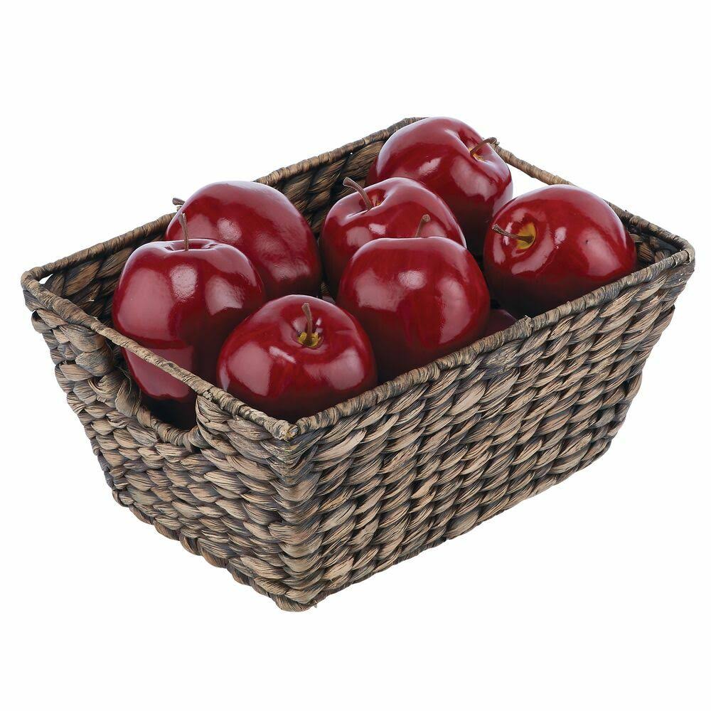 mDesign Hyacinth Home Storage Basket for Cube Furniture, 4 Pack, Gray