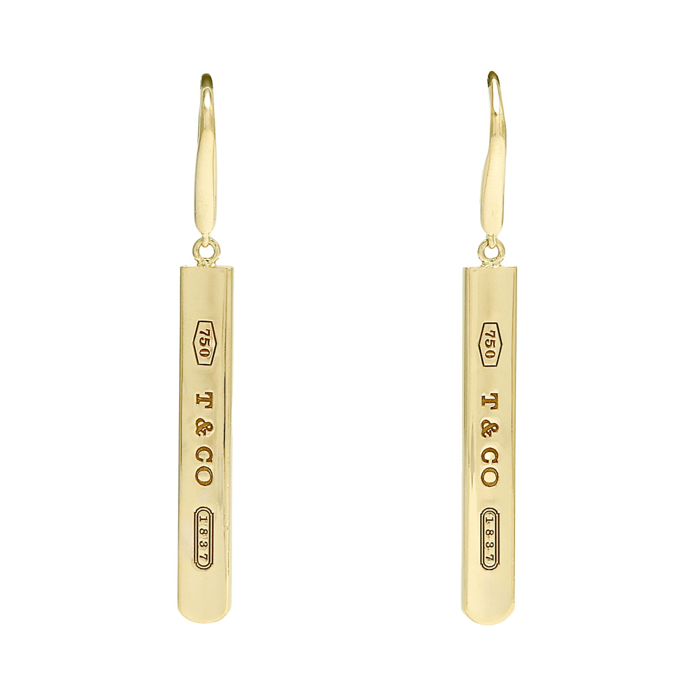 Tiffany & Co. 1837 Bar Drop Earrings 18K Yellow Gold