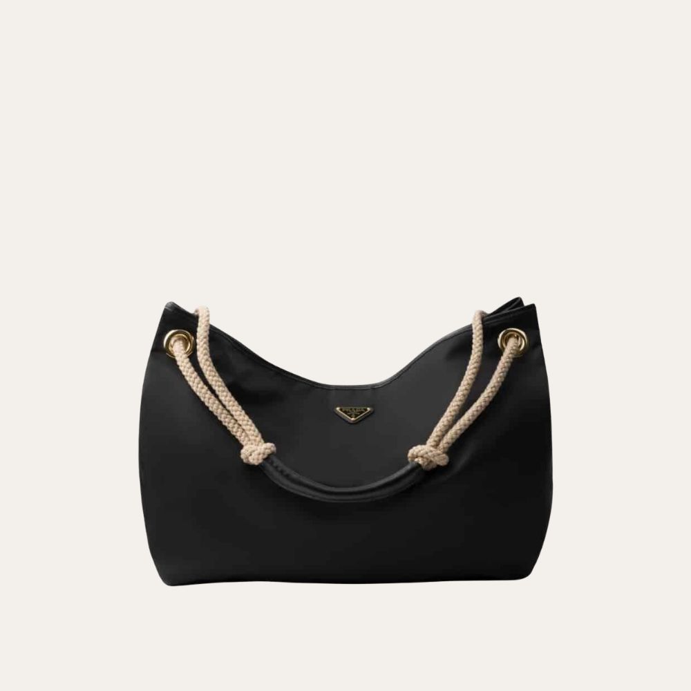 Prada Mariner Large Re Nylon Shoulder Bag Black 18.9 Inches 1Bc244 2Hg8 F0002 V Ooo