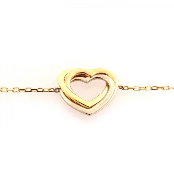 Cartier Trinity Heart Bracelet Tri-Gold