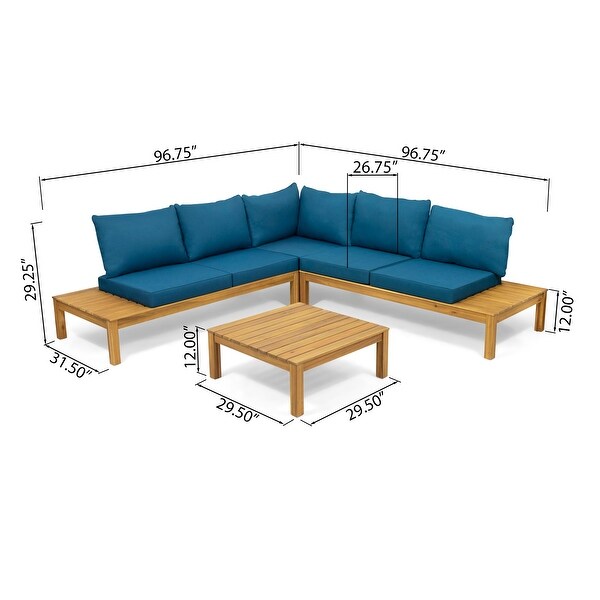 Arlington 5seat Acacia Sectional Sofa Set by Christopher Knight Home