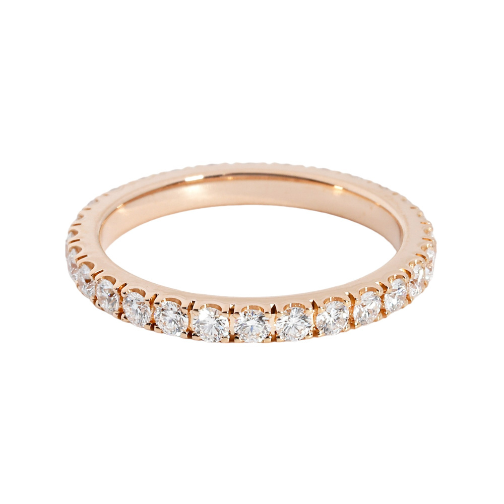 Van Cleef & Arpels Felicite Eternity Ring 2.1mm 18K Rose Gold Diamond VCARP7RH00