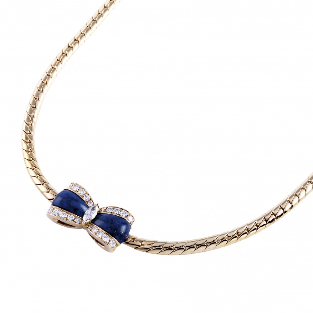Van Cleef & Arpels Ribbon Motif K18YG Yellow Gold Necklace