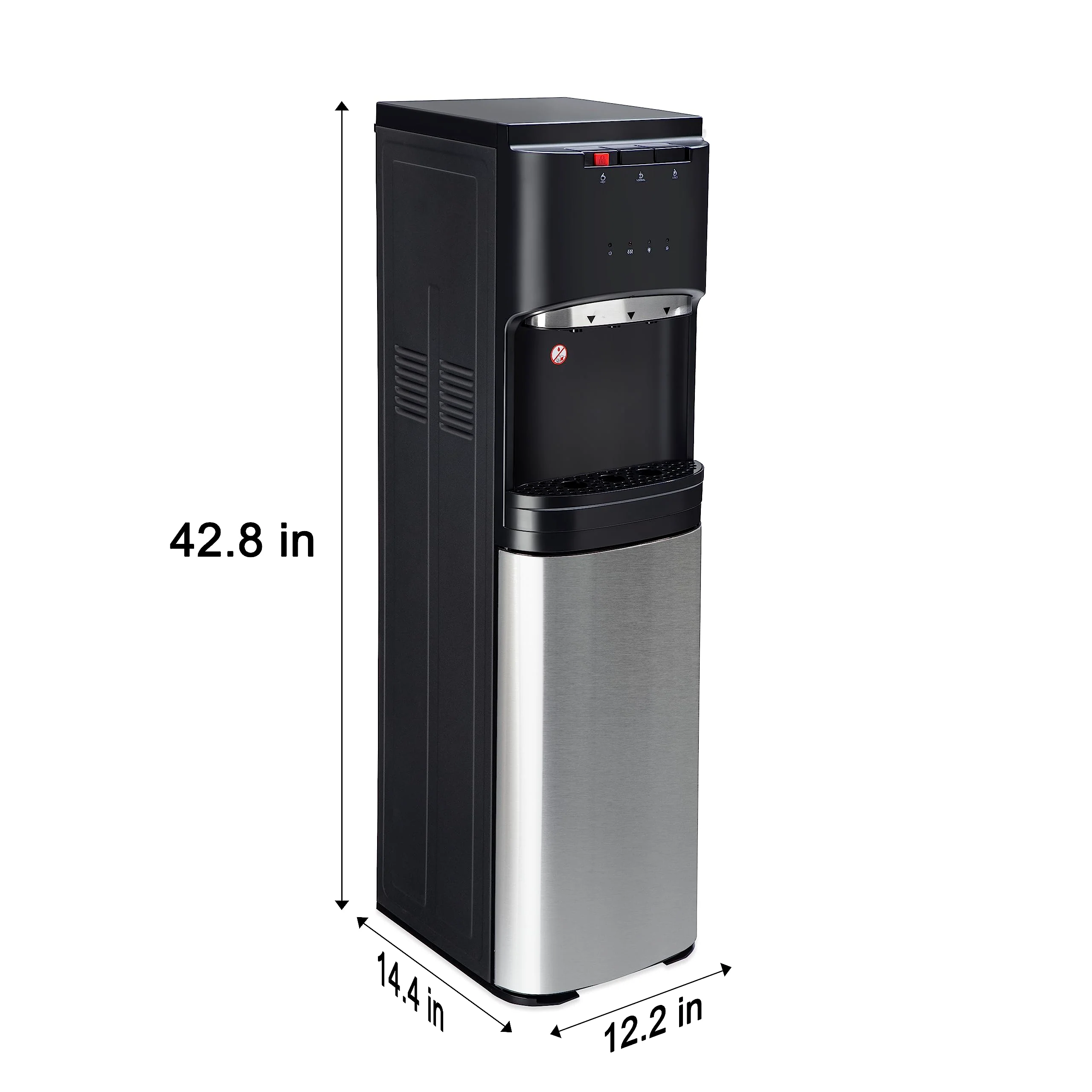Self Cleaning Bottom Loading Water Cooler Dispenser, with UV Lights Stainless Steel