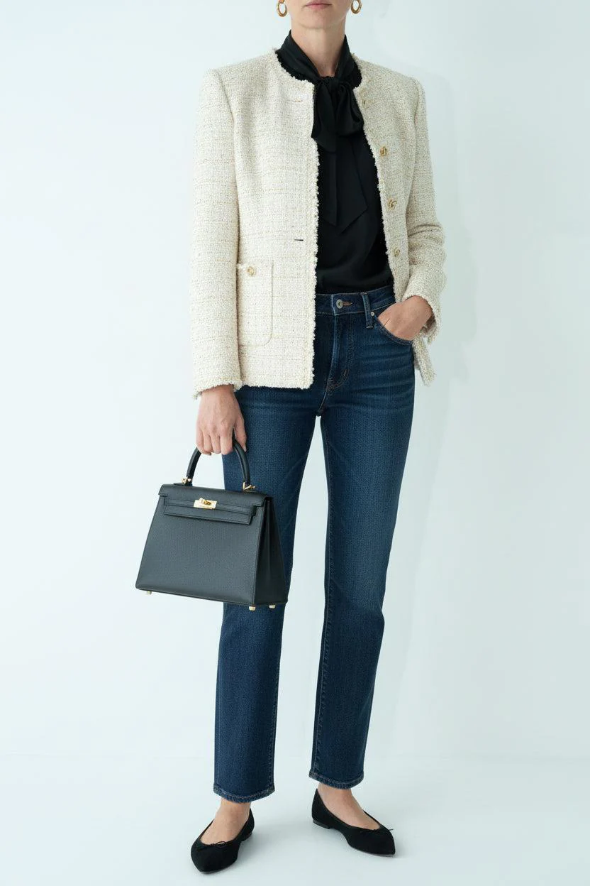 Hermès Kelly 25 Sellier Noir Epsom Gold Hardware