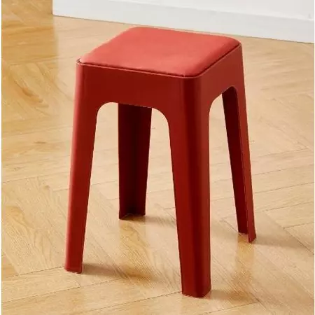 Plastic stool soft pack thick household stackable bench long sitting dining chair stool