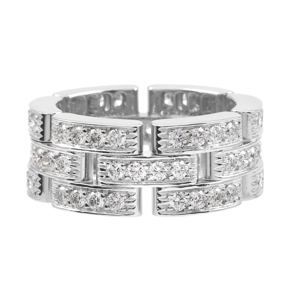 Cartier Mayon Pantale Ring 18K White Gold Diamond