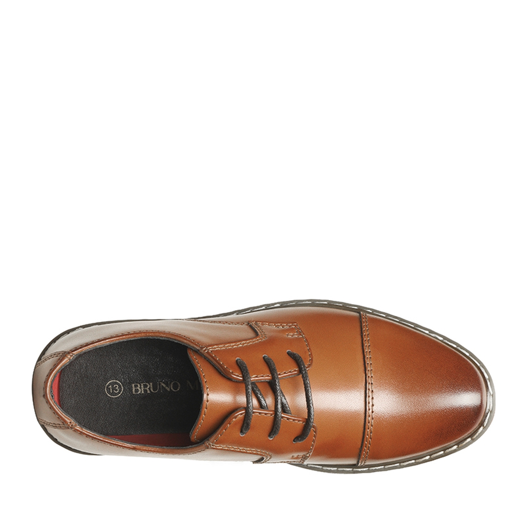 Boys' Vegan Leather Cap-Toe Dress Shoes