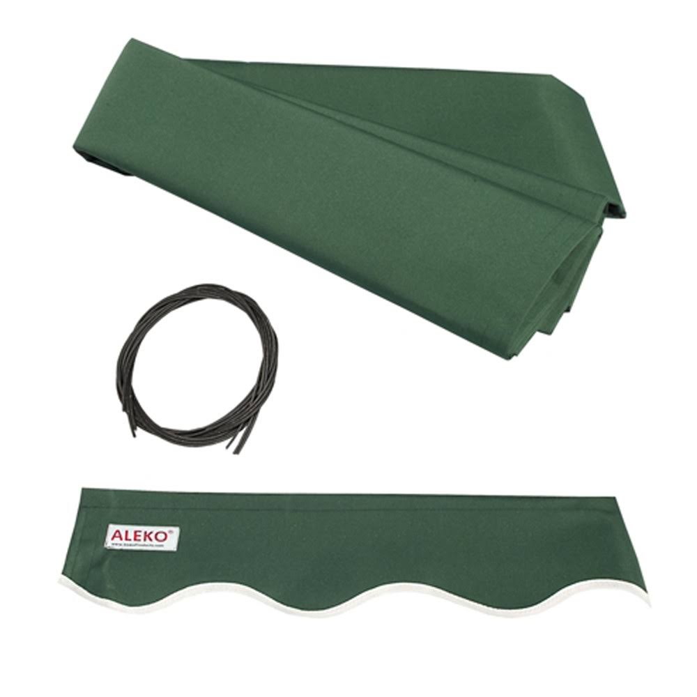Aleko AB12X10GREEN39 12 x 10 ft. Black Frame Retractable Home Patio Canopy Awning Green