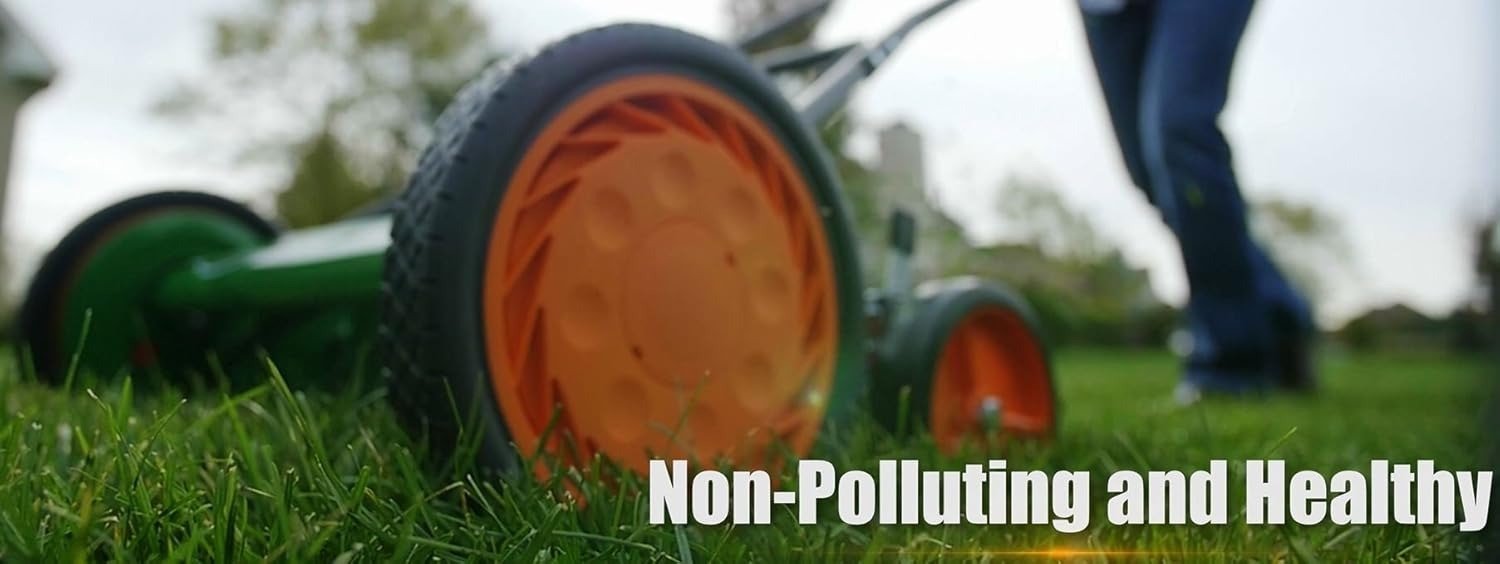 20-Inch 5-Blade Classic Push Reel Lawn Mower, Green
