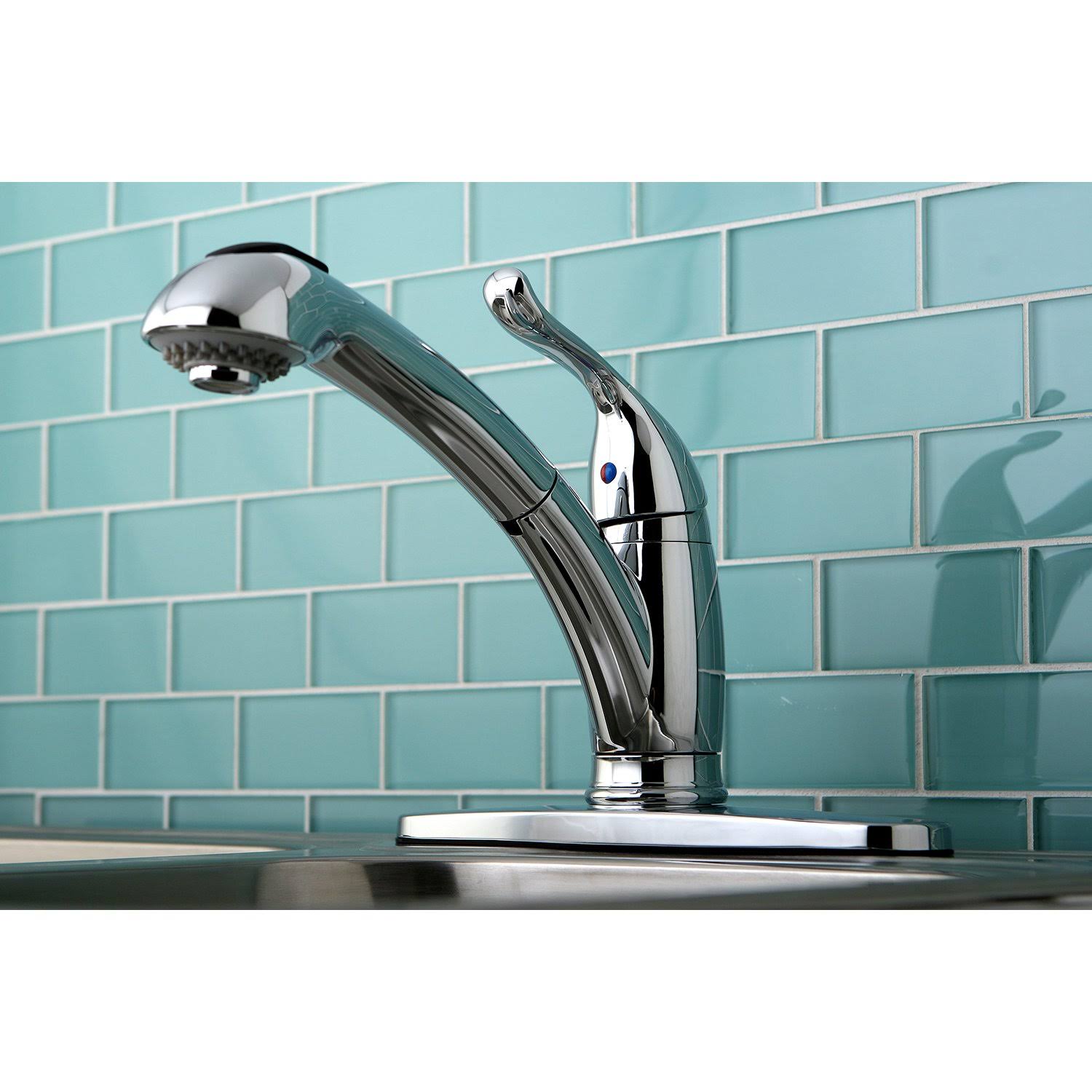 Kingston Brass KB5700YL Yosemite Single-Handle Pull-Out Kitchen Faucet Matte Black