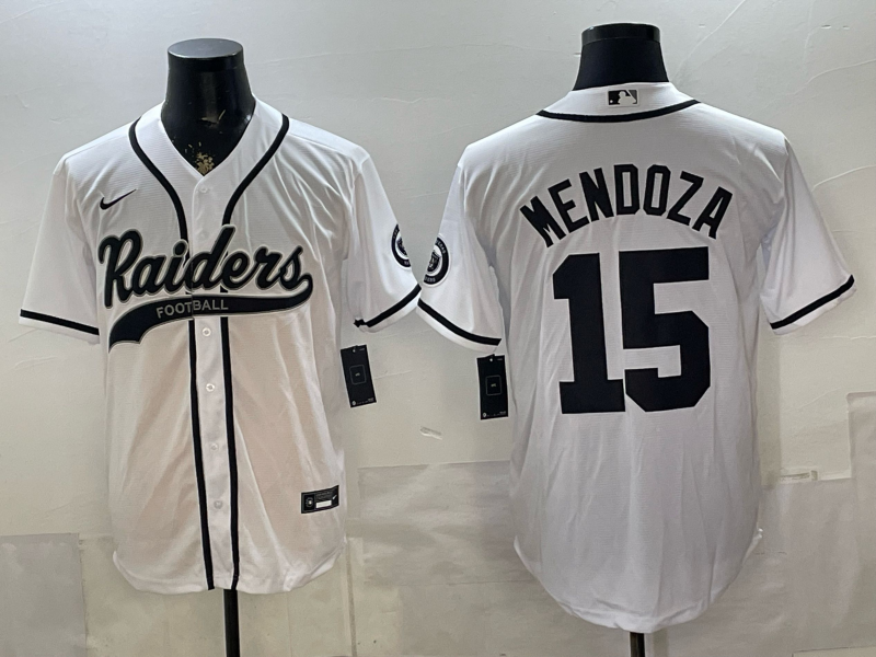 Men's Las Vegas Raiders Fernando Mendoza #15 White Game Player Jersey