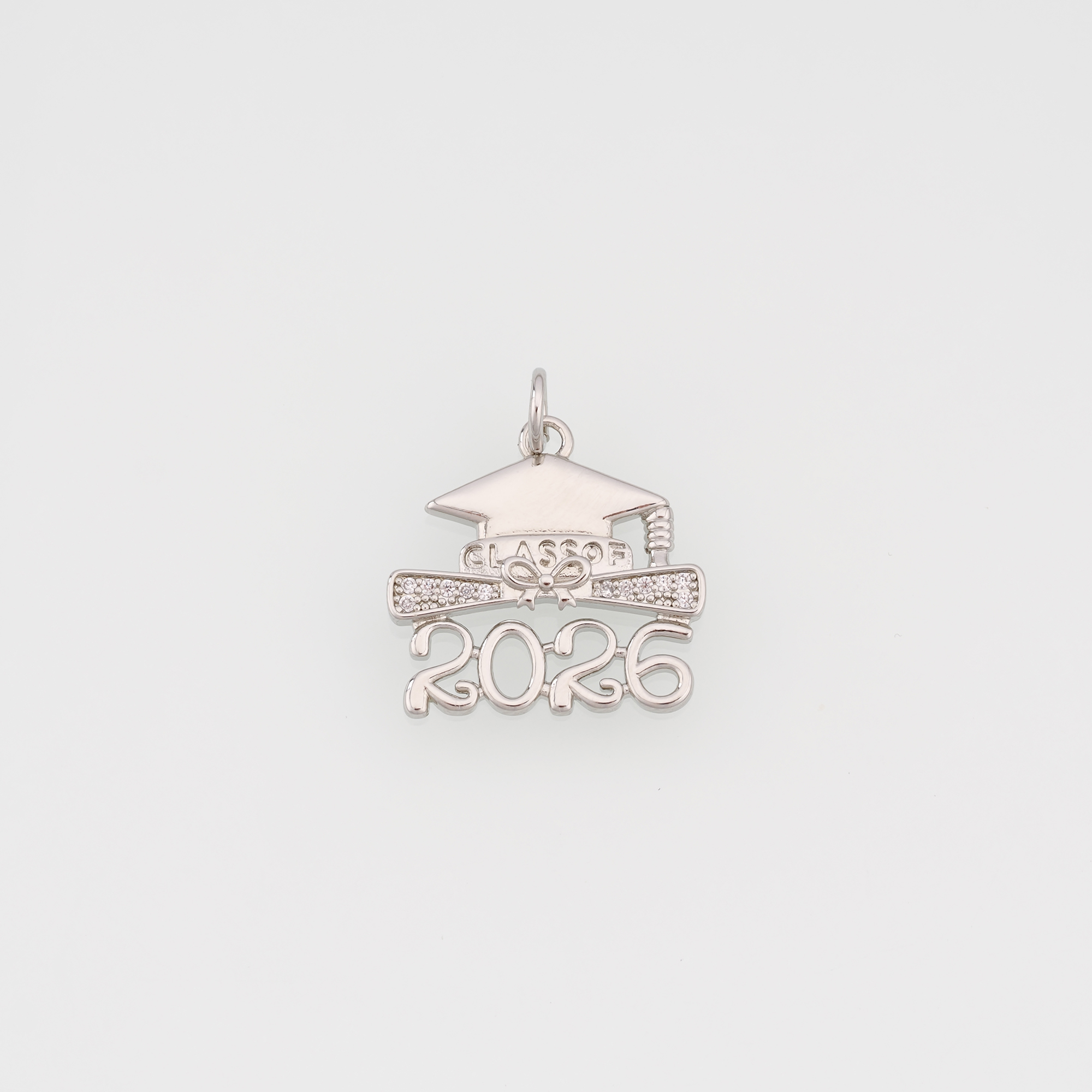 18K Gold Filled Year 2026 Pendant,CZ Micro Pave 2026 Number Charm Earrings Necklace for DIY Jewelry Making Supply