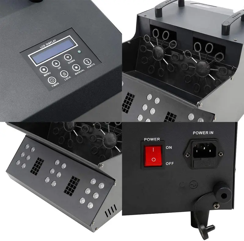 TC-Home 3-in-1 Fog & Bubble Machine – DMX-Controlled, 18 RGB LEDs, Dual Bubble Fans